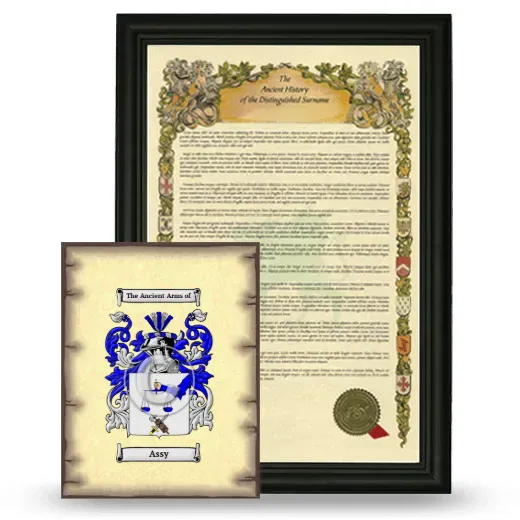 Assy Framed History and Coat of Arms Print - Black