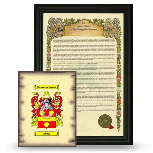 Avary Framed History and Coat of Arms Print - Black