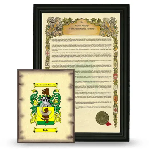 Bair Framed History and Coat of Arms Print - Black