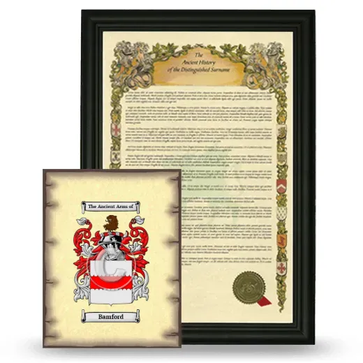 Bamford Framed History and Coat of Arms Print - Black