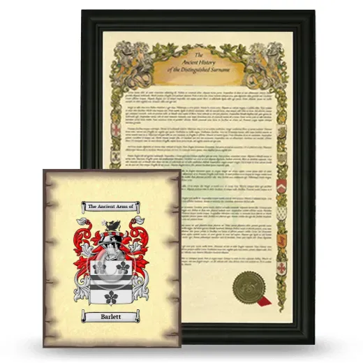 Barlett Framed History and Coat of Arms Print - Black