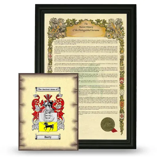 Barty Framed History and Coat of Arms Print - Black