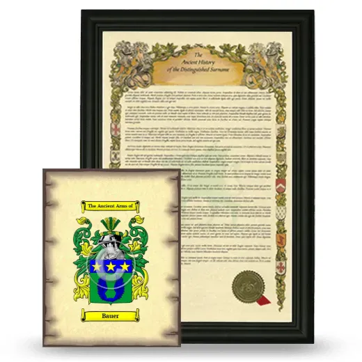 Bauer Framed History and Coat of Arms Print - Black