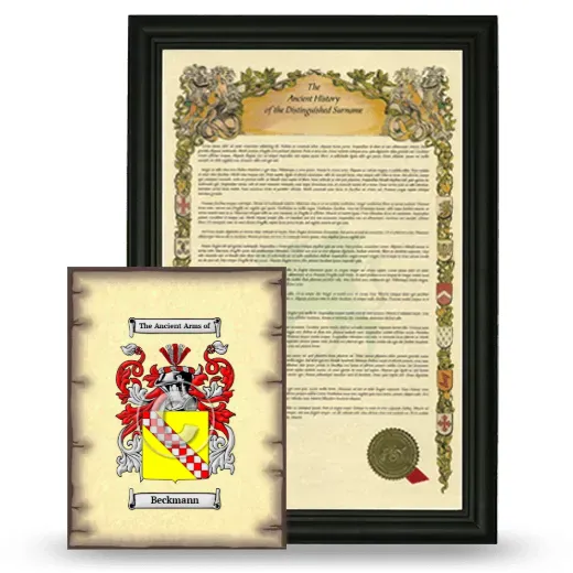 Beckmann Framed History and Coat of Arms Print - Black