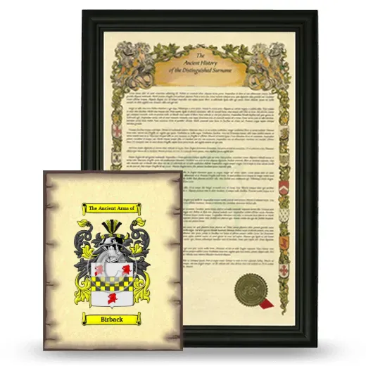 Birback Framed History and Coat of Arms Print - Black