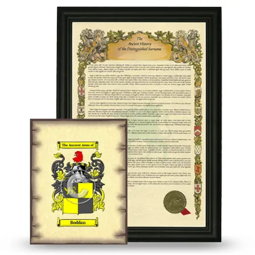 Boddan Framed History and Coat of Arms Print - Black