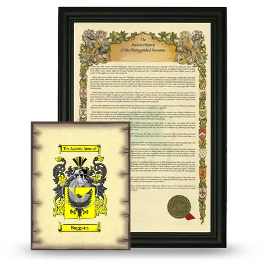 Boggans Framed History and Coat of Arms Print - Black