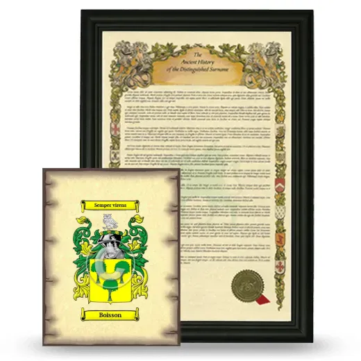 Boisson Framed History and Coat of Arms Print - Black