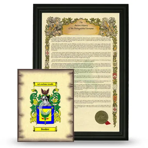 Booker Framed History and Coat of Arms Print - Black