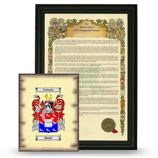Boord Framed History and Coat of Arms Print - Black