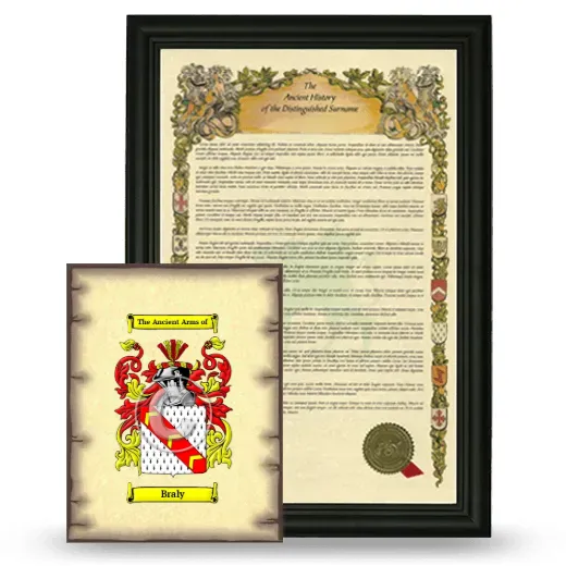 Braly Framed History and Coat of Arms Print - Black