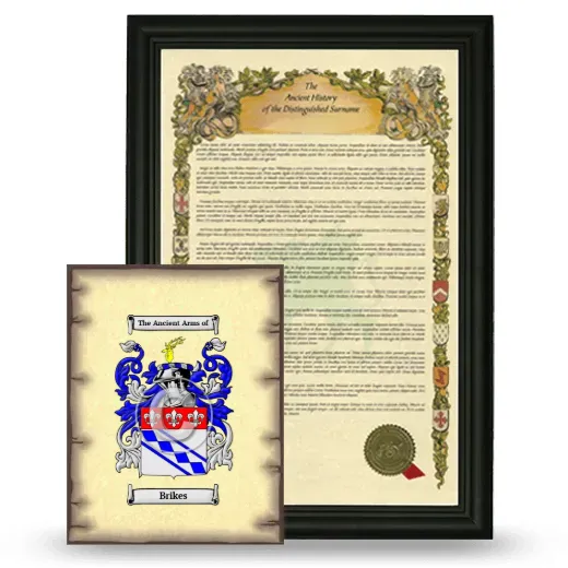 Brikes Framed History and Coat of Arms Print - Black