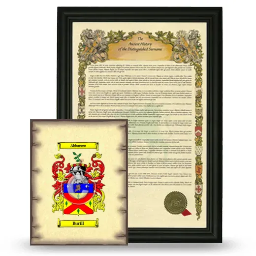 Burill Framed History and Coat of Arms Print - Black