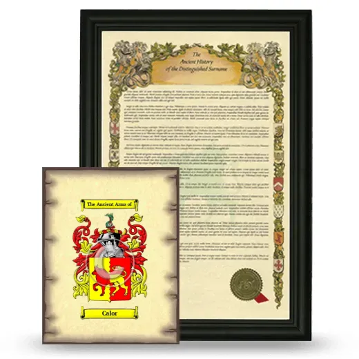 Calor Framed History and Coat of Arms Print - Black