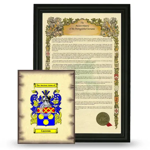 Carreon Framed History and Coat of Arms Print - Black