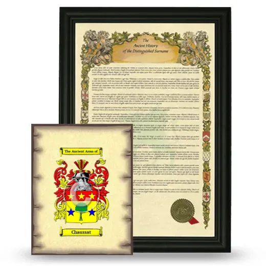Chaussat Framed History and Coat of Arms Print - Black