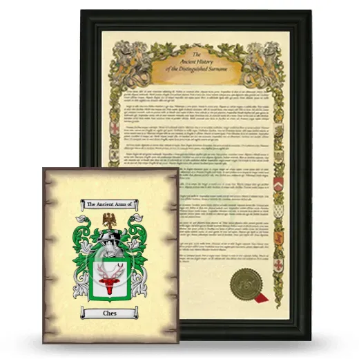 Ches Framed History and Coat of Arms Print - Black