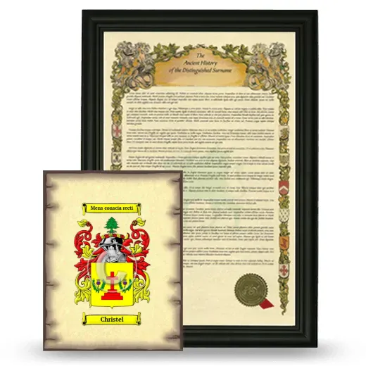 Christel Framed History and Coat of Arms Print - Black