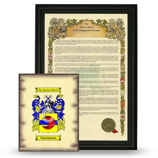 Christianson Framed History and Coat of Arms Print - Black