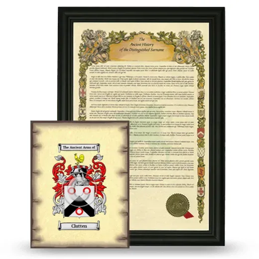 Clutten Framed History and Coat of Arms Print - Black