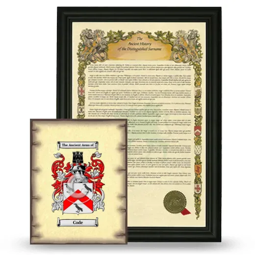 Code Framed History and Coat of Arms Print - Black