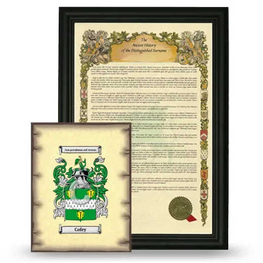 Cofey Framed History and Coat of Arms Print - Black