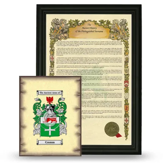 Cramm Framed History and Coat of Arms Print - Black