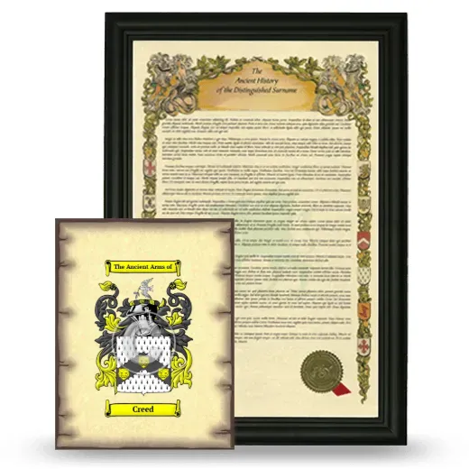 Creed Framed History and Coat of Arms Print - Black
