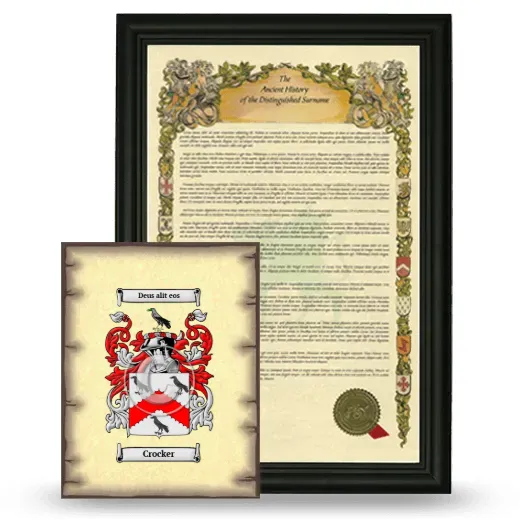 Crocker Framed History and Coat of Arms Print - Black
