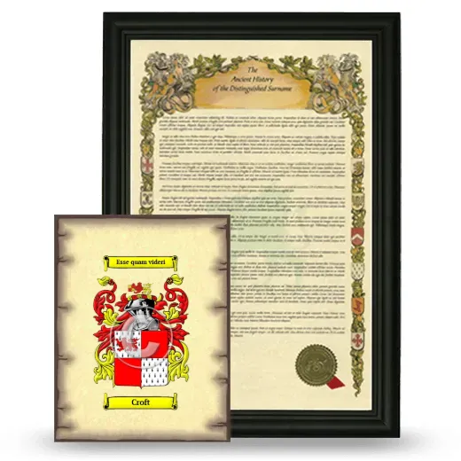 Croft Framed History and Coat of Arms Print - Black