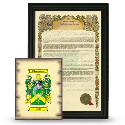 Crull Framed History and Coat of Arms Print - Black