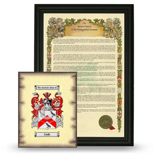 Cude Framed History and Coat of Arms Print - Black