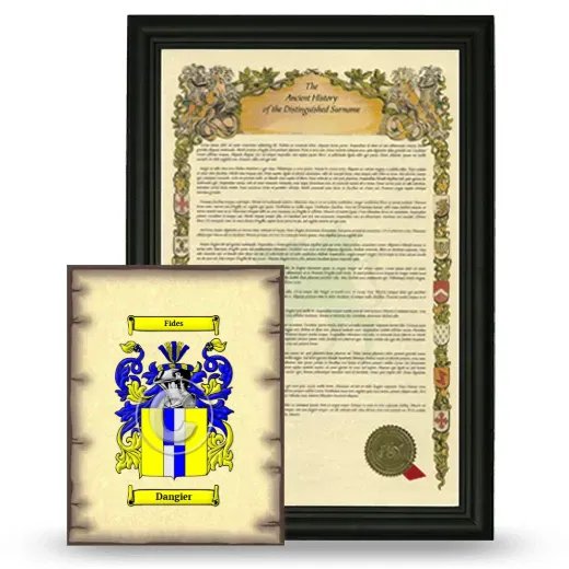 Dangier Framed History and Coat of Arms Print - Black