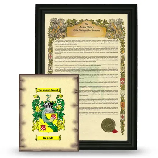 De anda Framed History and Coat of Arms Print - Black