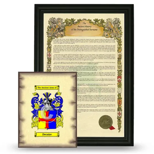 Decaire Framed History and Coat of Arms Print - Black
