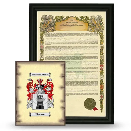 Dhoman Framed History and Coat of Arms Print - Black