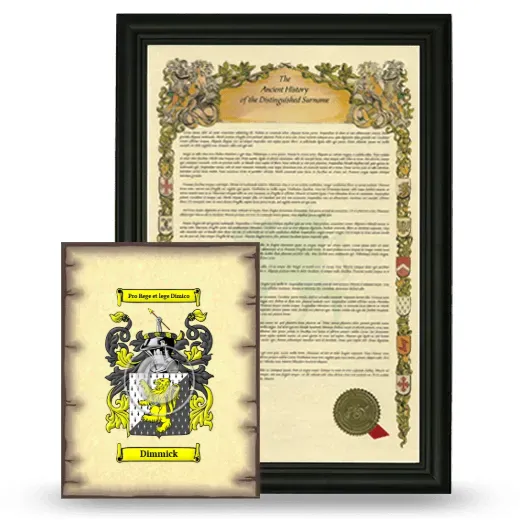 Dimmick Framed History and Coat of Arms Print - Black