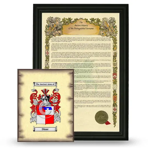 Dinar Framed History and Coat of Arms Print - Black