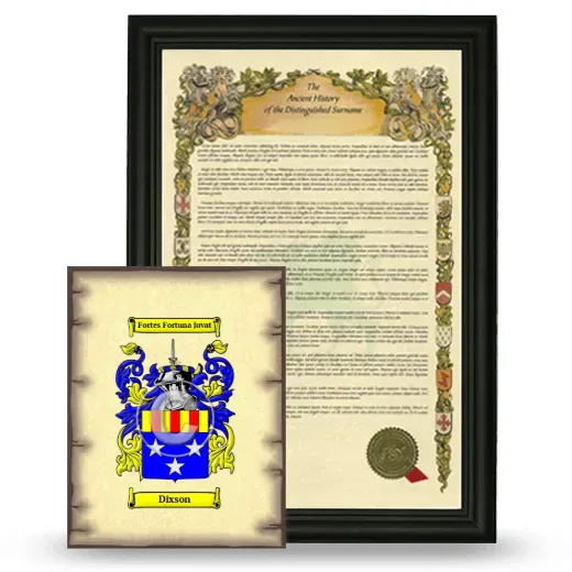 Dixson Framed History and Coat of Arms Print - Black