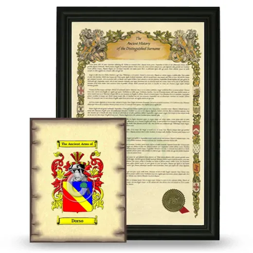 Dorso Framed History and Coat of Arms Print - Black