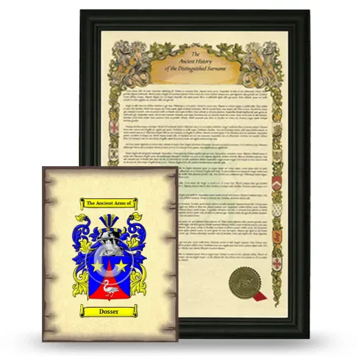 Dosser Framed History and Coat of Arms Print - Black
