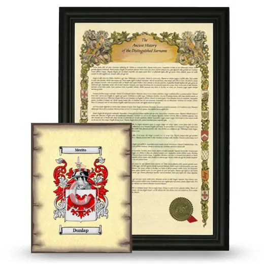 Dunlap Framed History and Coat of Arms Print - Black