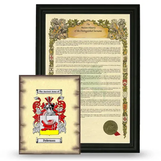 Dykeman Framed History and Coat of Arms Print - Black