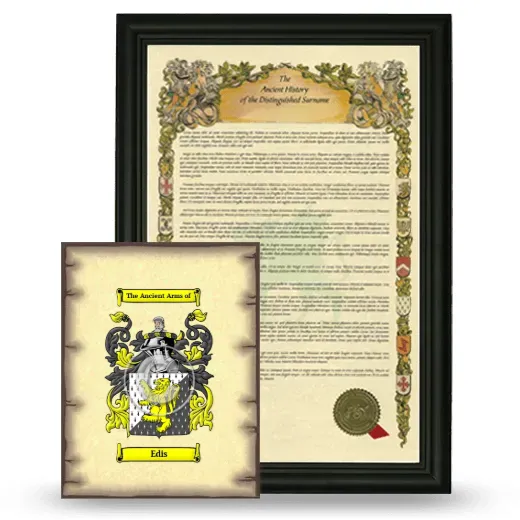 Edis Framed History and Coat of Arms Print - Black