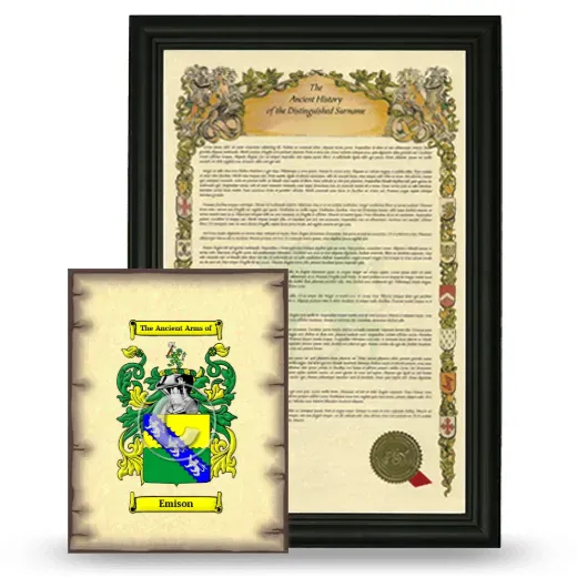 Emison Framed History and Coat of Arms Print - Black