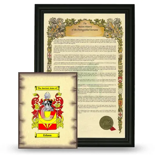 Esham Framed History and Coat of Arms Print - Black