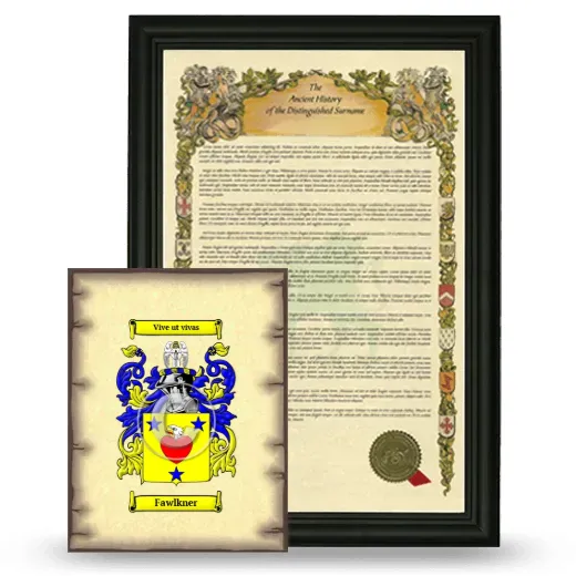 Fawlkner Framed History and Coat of Arms Print - Black