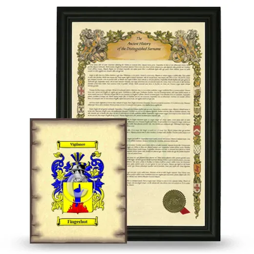 Fingerhut Framed History and Coat of Arms Print - Black