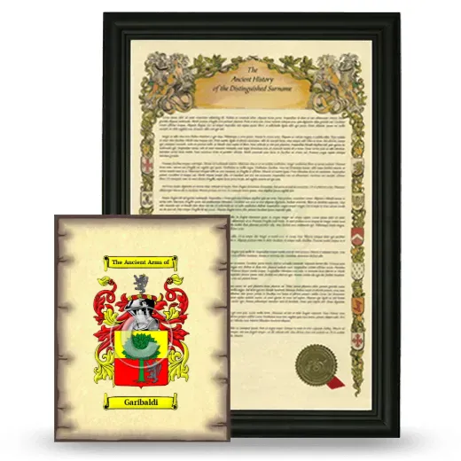 Garibaldi Framed History and Coat of Arms Print - Black