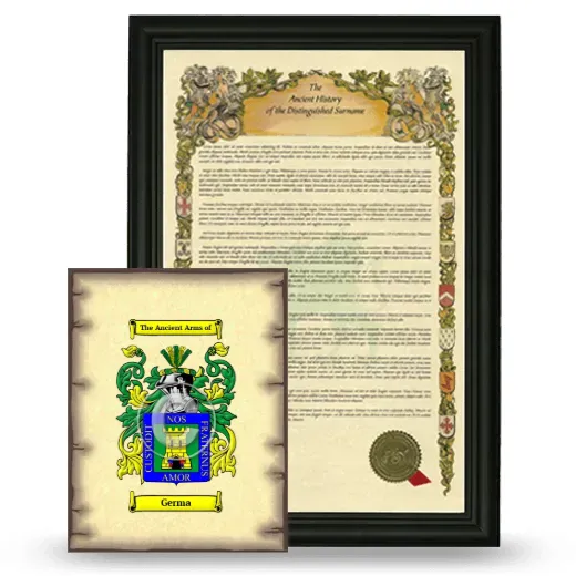 Germa Framed History and Coat of Arms Print - Black